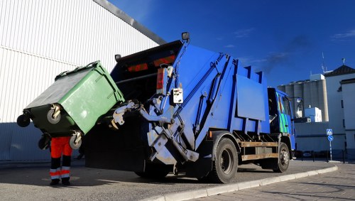 Professional waste clearance service at a building site